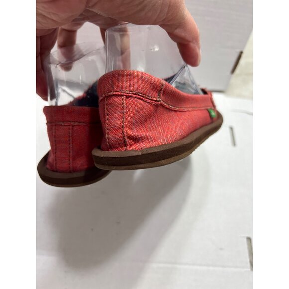 Sanuk womens Red Washed Canvas Loafers Size 6 - Picture 5 of 9
